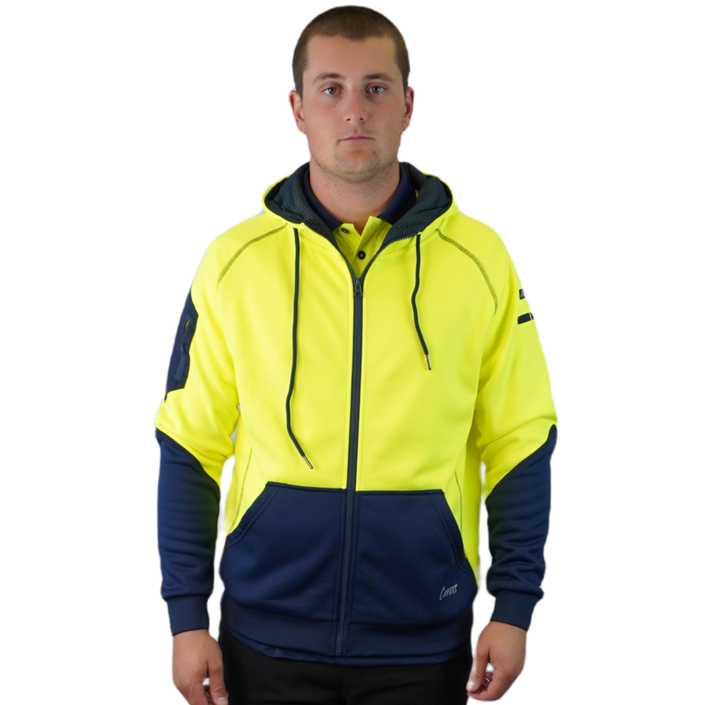 Blizzard Hood™ Full Zip Waterproof Yellow Navy C701