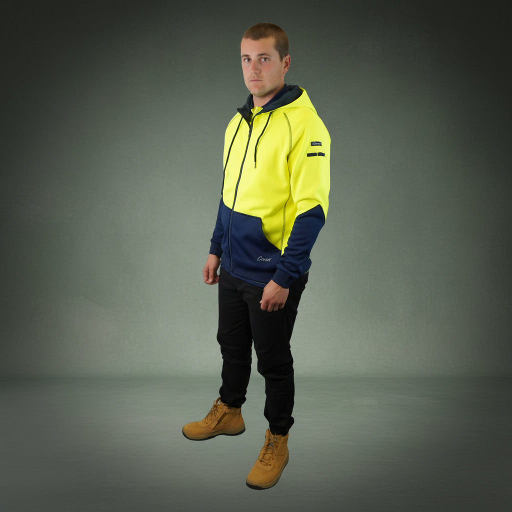 Coopers Hi-Vis Waterproof Work Jacket Full Zip - Blizzard Hood C701 (Yellow Navy) – image 22