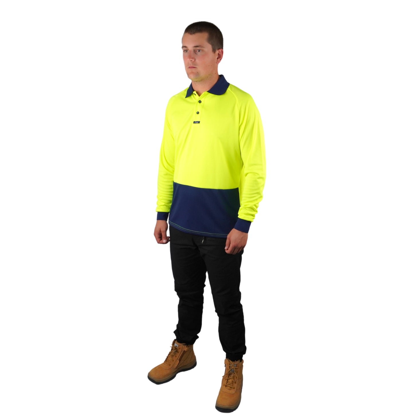 Elite Polo LS Yellow Navy C502