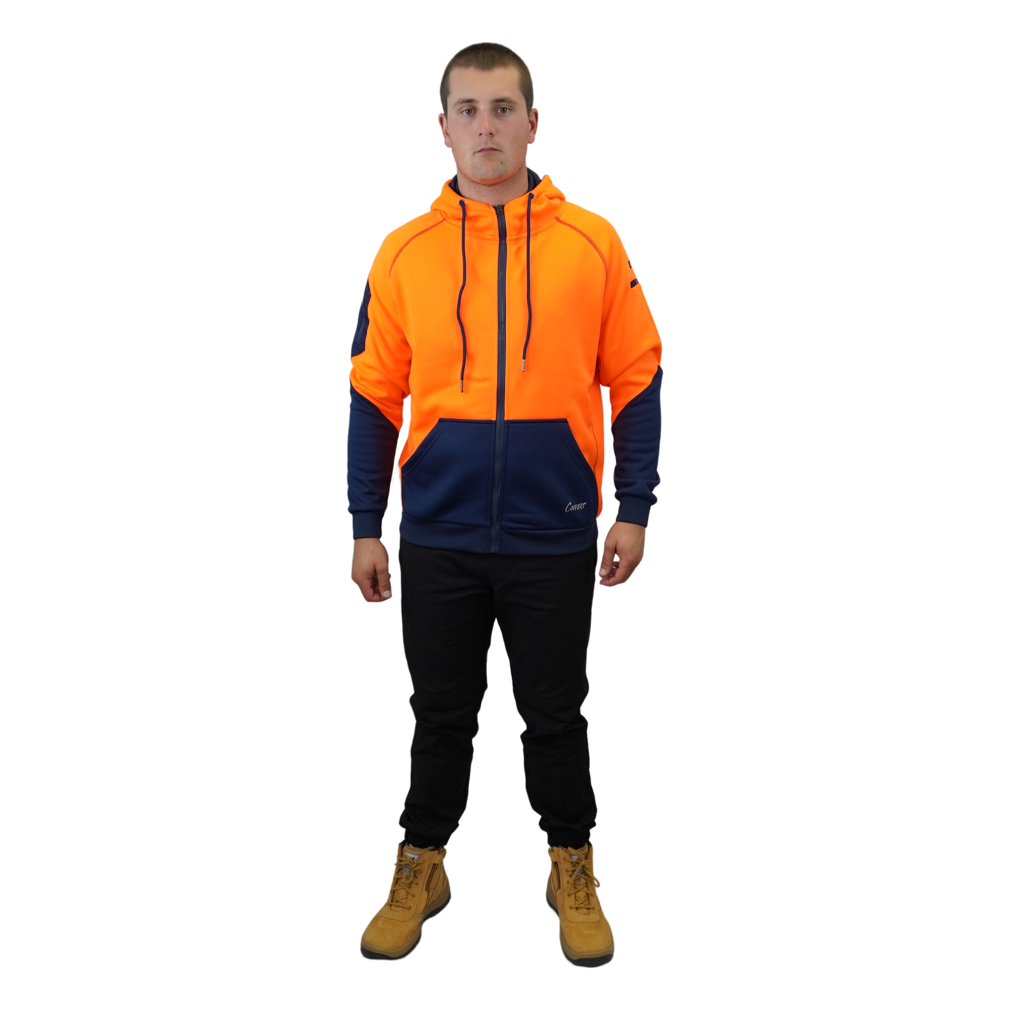 Blizzard Hood™ Full Zip Waterproof Orange Navy C701