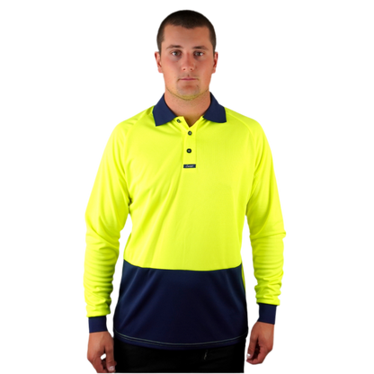 Elite Polo LS Yellow Navy C502