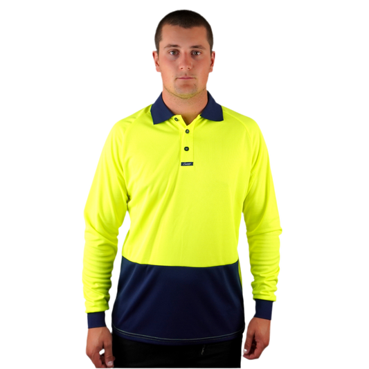 Elite Polo LS Yellow Navy C502