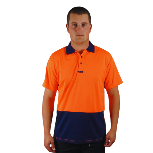 Elite Polo SS Orange Navy C501