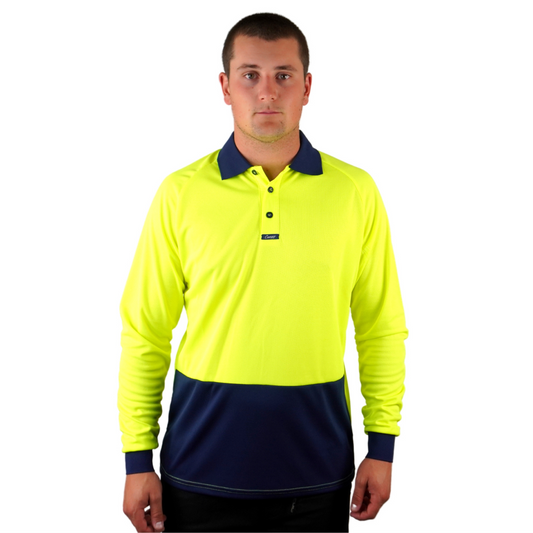 Elite Polo LS Yellow Navy C502