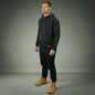 Coopers Waterproof Work Jacket Full Zip - Blizzard Hood C701 (Black) – worn on-site