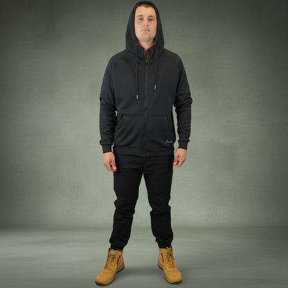 Coopers Waterproof Work Jacket Full Zip - Blizzard Hood C701 (Black) – full product shot