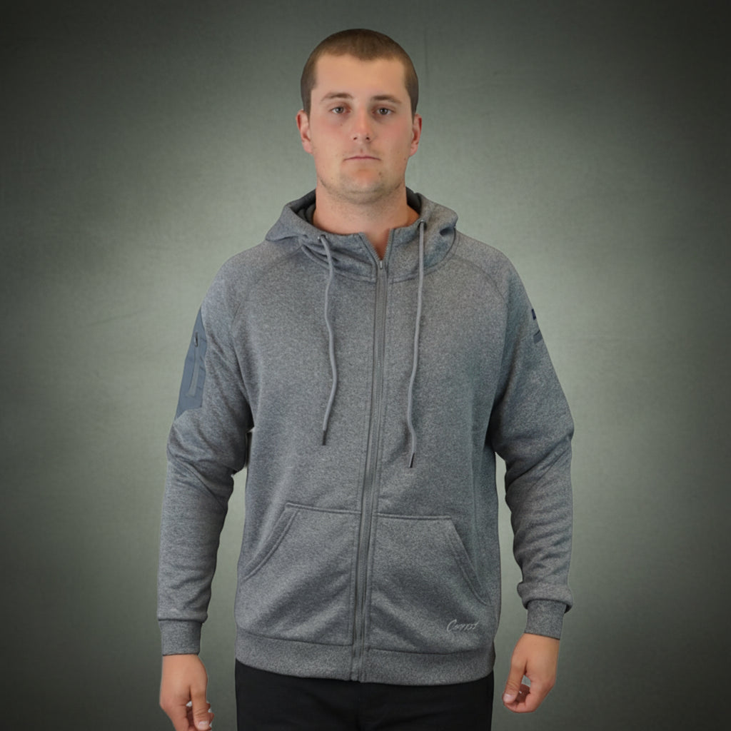 Coopers Waterproof Work Jacket Full Zip - Blizzard Hood C701 (Dark Grey) – close-up detail