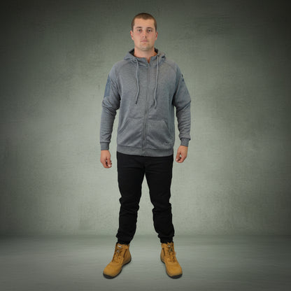Coopers Waterproof Work Jacket Full Zip - Blizzard Hood C701 (Dark Grey) – fabric and stitching