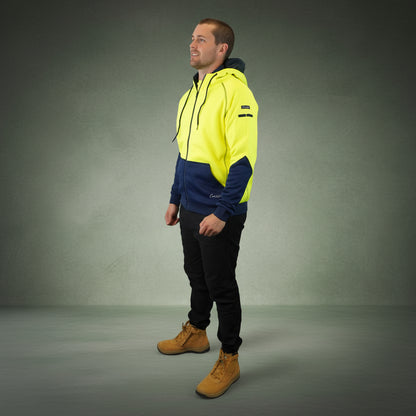 Coopers Hi-Vis Waterproof Work Jacket Full Zip - Blizzard Hood C701 (Yellow Navy) – image 9