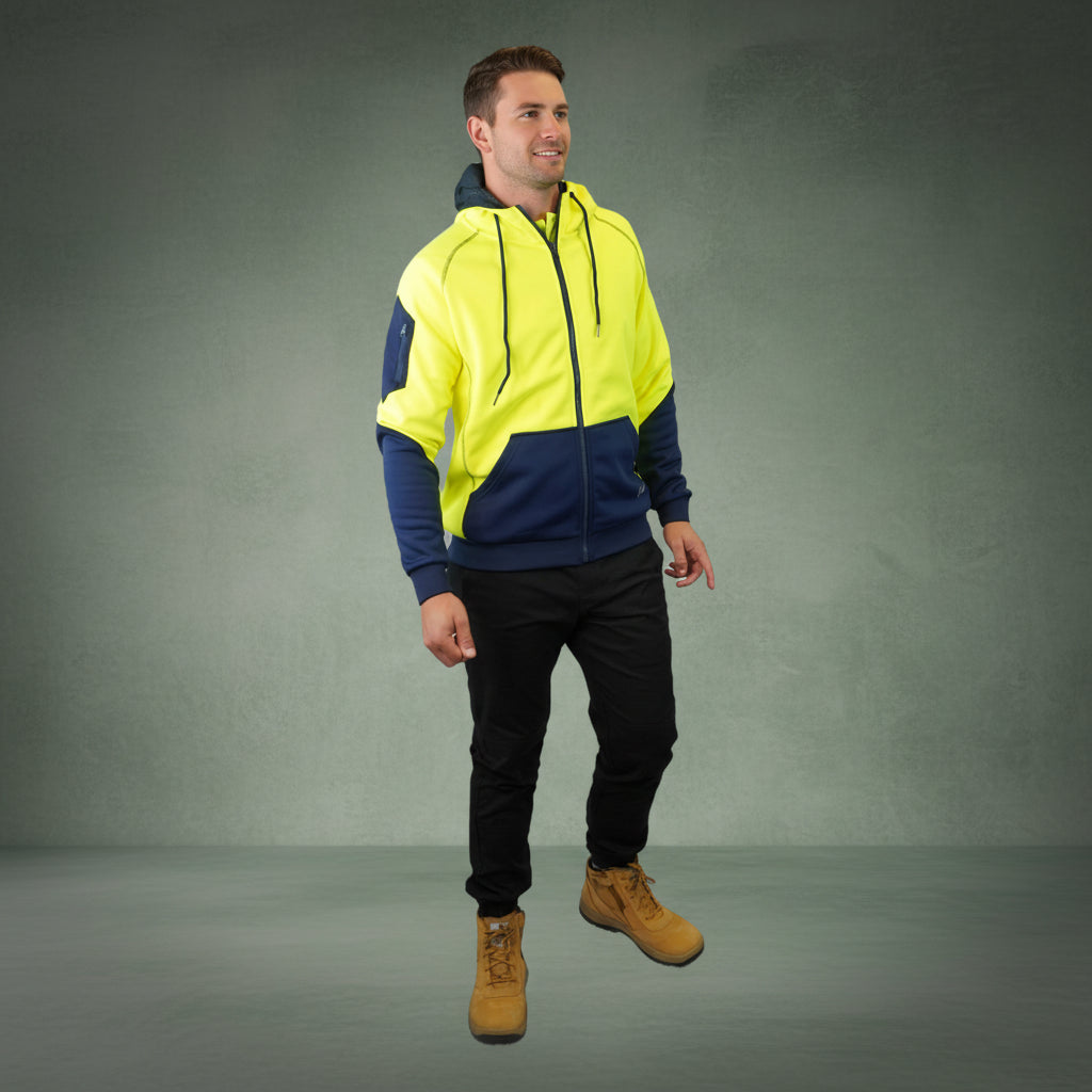 Coopers Hi-Vis Waterproof Work Jacket Full Zip - Blizzard Hood C701 (Yellow Navy) – image 10