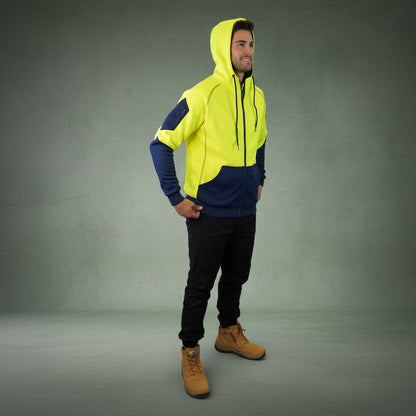 Coopers Hi-Vis Waterproof Work Jacket Full Zip - Blizzard Hood C701 (Yellow Navy) – image 11