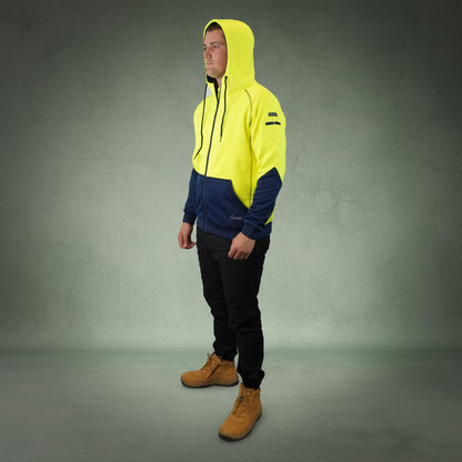 Coopers Hi-Vis Waterproof Work Jacket Full Zip - Blizzard Hood C701 (Yellow Navy) – image 13