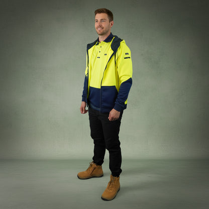 Coopers Hi-Vis Waterproof Work Jacket Full Zip - Blizzard Hood C701 (Yellow Navy) – image 16