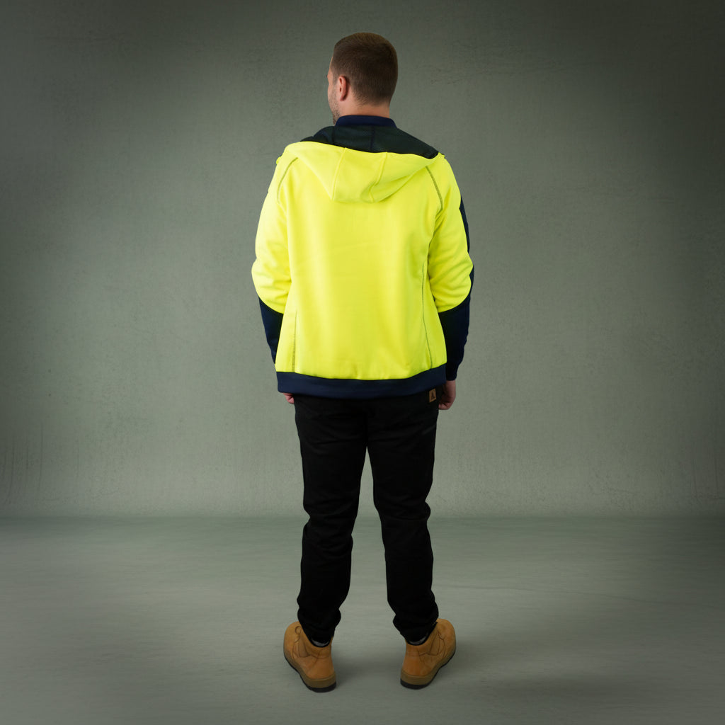 Coopers Hi-Vis Waterproof Work Jacket Full Zip - Blizzard Hood C701 (Yellow Navy) – image 17
