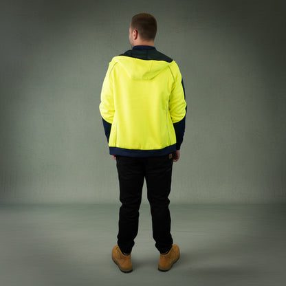 Coopers Hi-Vis Waterproof Work Jacket Full Zip - Blizzard Hood C701 (Yellow Navy) – image 17