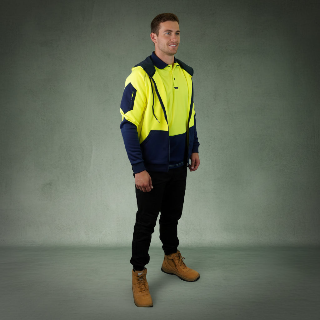 Coopers Hi-Vis Waterproof Work Jacket Full Zip - Blizzard Hood C701 (Yellow Navy) – image 19