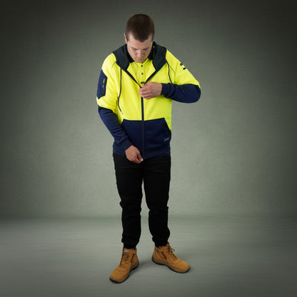 Coopers Hi-Vis Waterproof Work Jacket Full Zip - Blizzard Hood C701 (Yellow Navy) – image 20