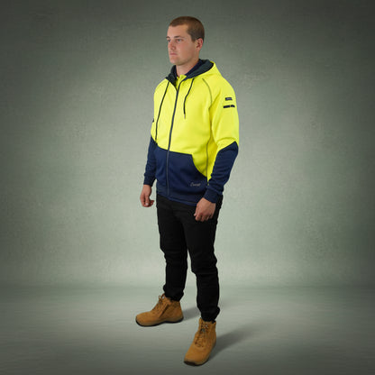 Coopers Hi-Vis Waterproof Work Jacket Full Zip - Blizzard Hood C701 (Yellow Navy) – image 21