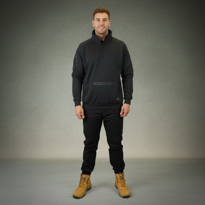 Coopers Waterproof Work Jacket 1/4 Zip - Blizzard Hood C801 (Black) – back view