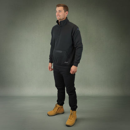 Coopers Waterproof Work Jacket 1/4 Zip - Blizzard Hood C801 (Black) – side detail