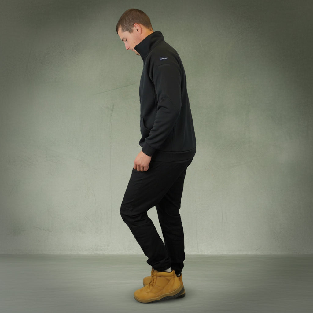 Coopers Waterproof Work Jacket 1/4 Zip - Blizzard Hood C801 (Black) – worn on-site