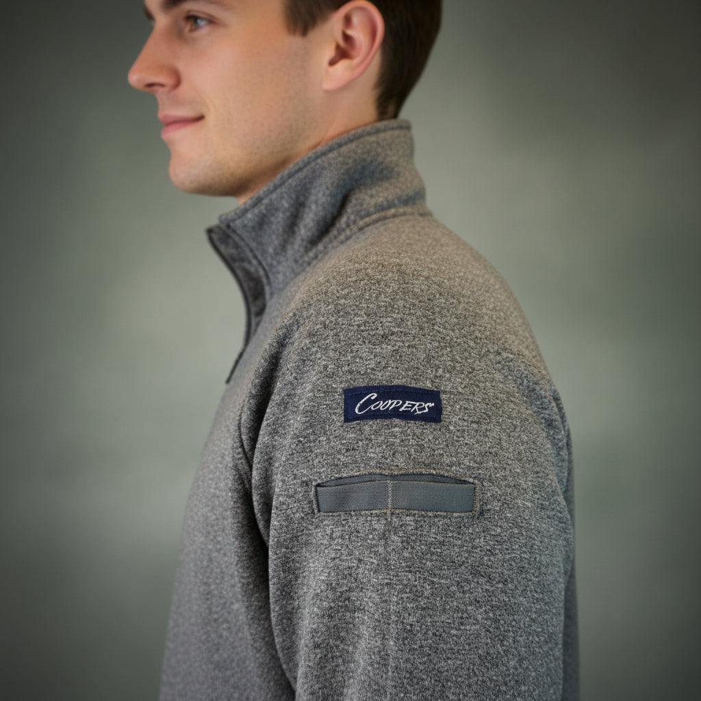 Coopers Waterproof Work Jacket 1/4 Zip - Blizzard Hood C801 (Dark Grey) – back view
