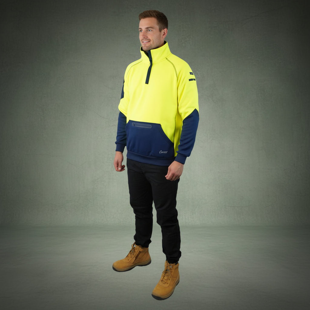 Coopers Hi-Vis Waterproof Work Jacket 1/4 Zip - Blizzard Hood C801 (Yellow Navy) – image 10