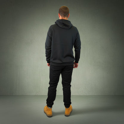 Coopers Waterproof Work Jacket Pullover - Blizzard Hood C901 (Black) – worn on-site