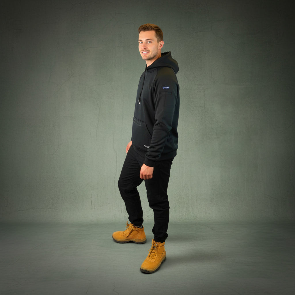 Coopers Waterproof Work Jacket Pullover - Blizzard Hood C901 (Black) – full product shot