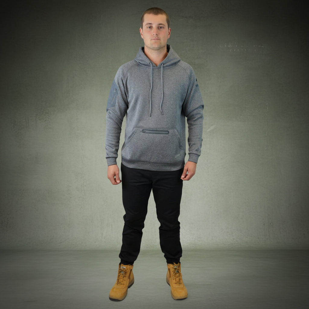 Coopers Waterproof Work Jacket Pullover - Blizzard Hood C901 (Dark Grey) – back view