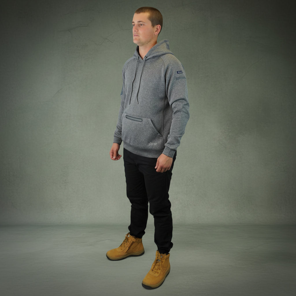 Coopers Waterproof Work Jacket Pullover - Blizzard Hood C901 (Dark Grey) – side detail