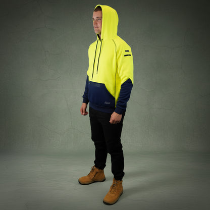 Coopers Hi-Vis Waterproof Work Jacket Pullover - Blizzard Hood C901 (Yellow Navy) – image 9