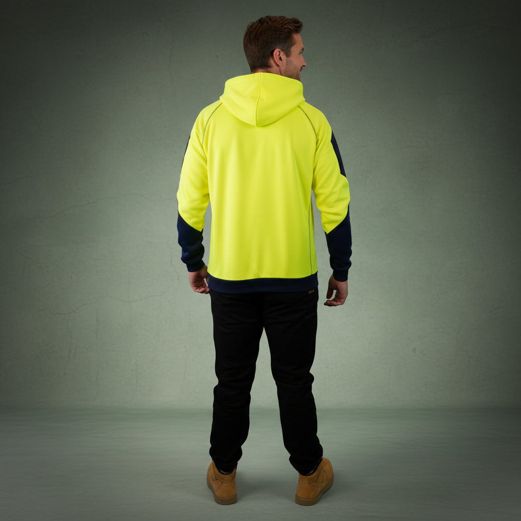 Coopers Hi-Vis Waterproof Work Jacket Pullover - Blizzard Hood C901 (Yellow Navy) – image 11