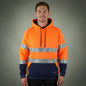 Coopers Hi-Vis Waterproof Work Jacket with 3M Tape - Blizzard Hood Pullover C601 (Orange/Navy) – front view