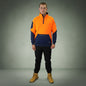 Coopers Hi-Vis Waterproof Work Jacket 1/4 Zip - Blizzard Hood C801 (Orange Navy) – side detail