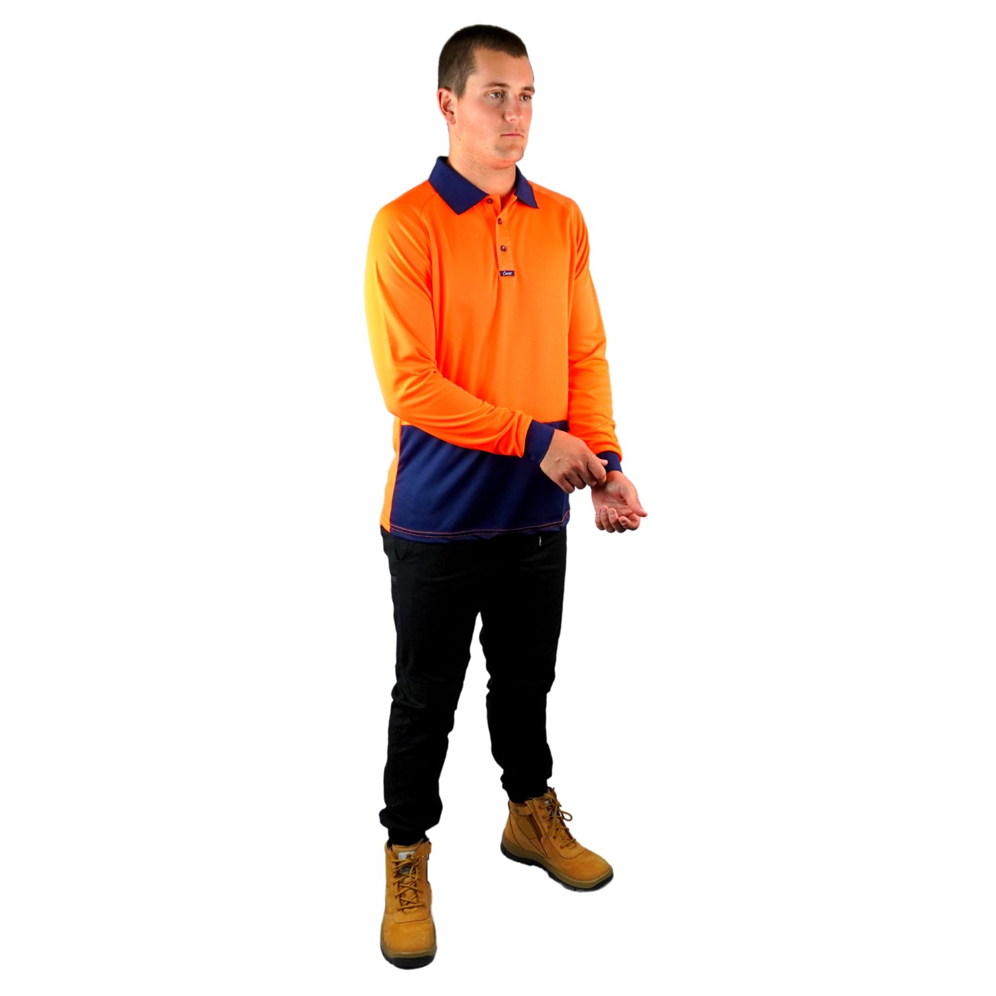 Elite Polo LS Orange Navy C502