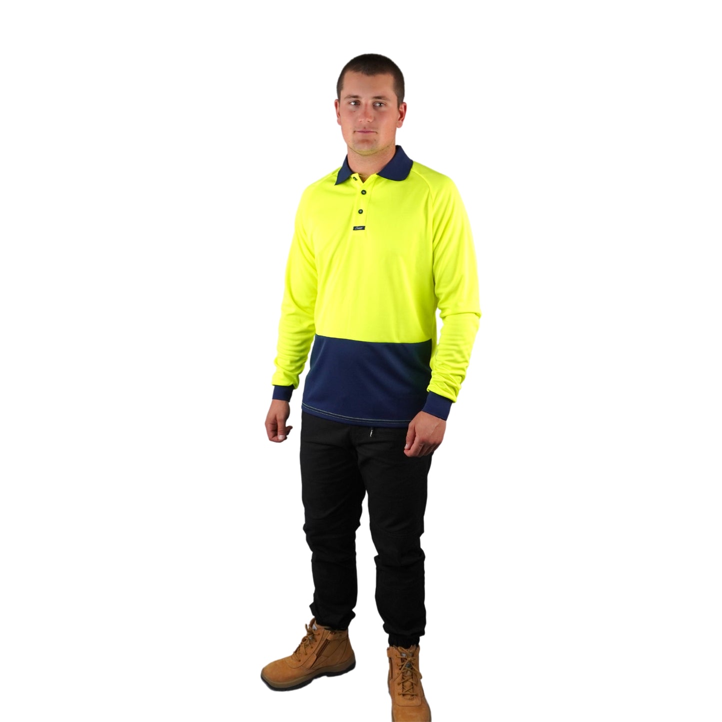 Elite Polo LS Yellow Navy C502