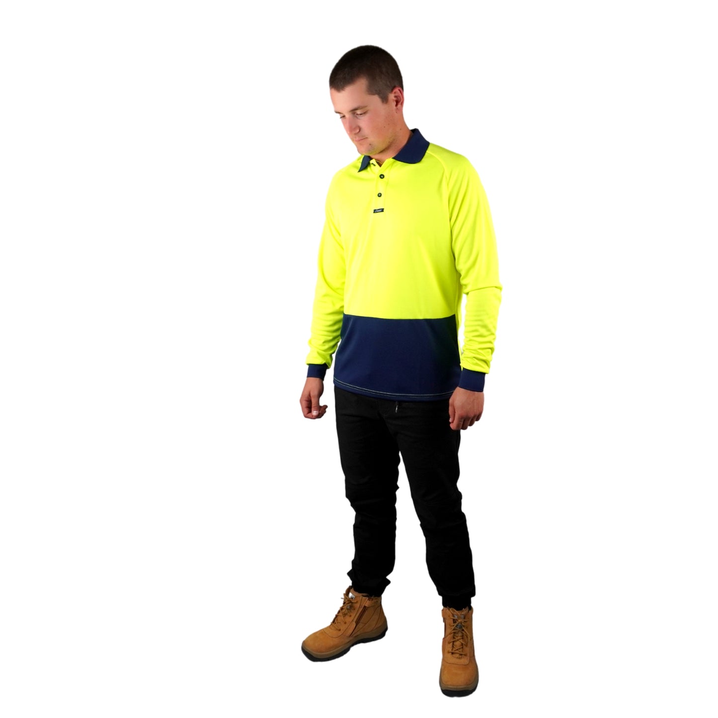 Elite Polo LS Yellow Navy C502