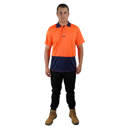 Elite Polo SS Orange Navy C501