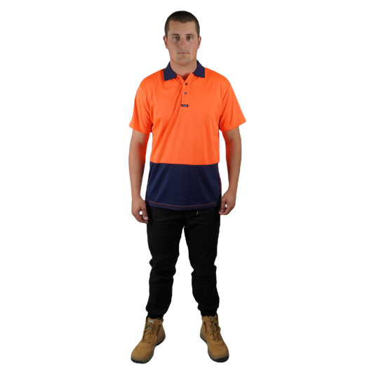 Elite Polo SS Orange Navy C501