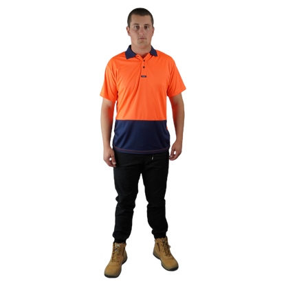Elite Polo SS Orange Navy C501