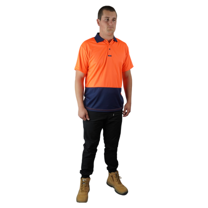 Elite Polo SS Orange Navy C501