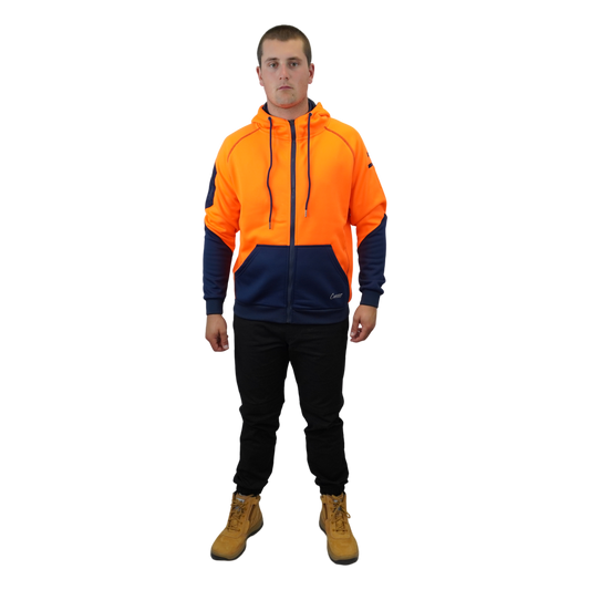 Blizzard Hood™ Full Zip Waterproof Orange Navy C701