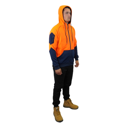 Blizzard Hood™ Full Zip Waterproof Orange Navy C701