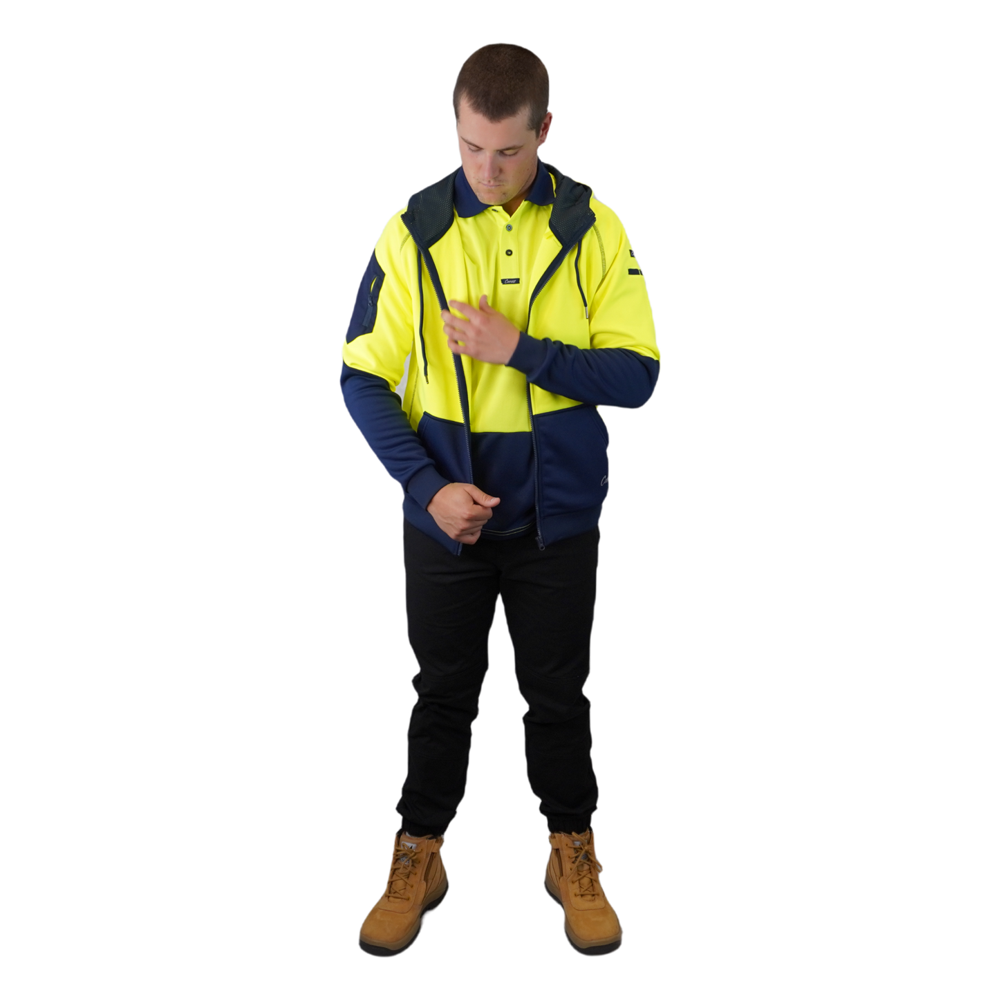 Blizzard Hood™ Full Zip Waterproof Yellow Navy C701